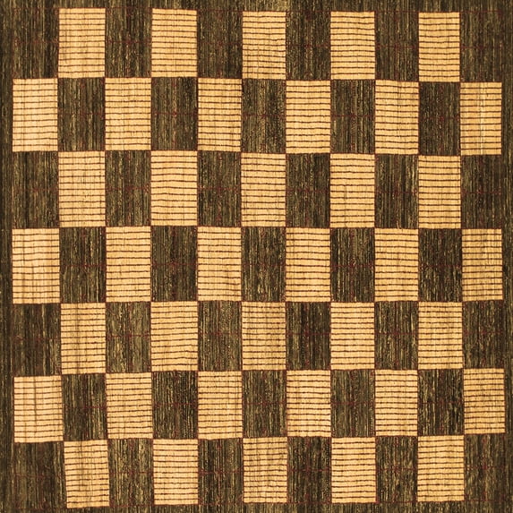 Ahgly Company Indoor Square Checkered Brown Modern Area Rugs, 5' Square