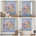 thumbnail image 5 of Watercolor Flowers Semi Sheer Curtains Drapes for Living Room,Bedroom,French Doors Window 84 Inches Long,Farmhouse Spring Botanical Daisy Plants Rod Pocket Chiffon Curtain Voile Drapery Panel, 5 of 8