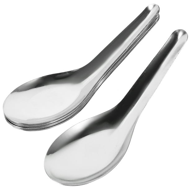 10 cucharas multifuncionales de acero inoxidable para la cena, ideales para servir comida.