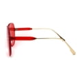 thumbnail image 3 of Womens Rimless Exposed Lens Oversize Shield Butterfly Sunglasses Red, 3 of 4