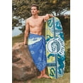 thumbnail image 5 of HAPPY BAY Men's Pareo Regular Surfing Dashiki Sarong Long Swim Beach Wrap One Size Allover Sun, Blue Summer Vacation Party, 5 of 5