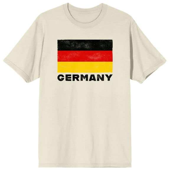 Germany Flag on Natural Ground Adult Crew Neck Short Sleeve T-shirt - Small