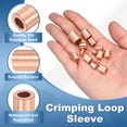 thumbnail image 3 of Uxcell 1/16" (1.5mm) Manguito de parada de cable, 60 Pcs Manguitos de crimpado de cobre, conectores de tubo ovalado para cable de acero, 3 of 7