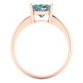 thumbnail image 4 of 2.5ct Oval Cut Blue Moissanite 18k Pink Rose Gold Engraving Statement Bridal Wedding Solitaire Designer Ring Size 9, 4 of 5