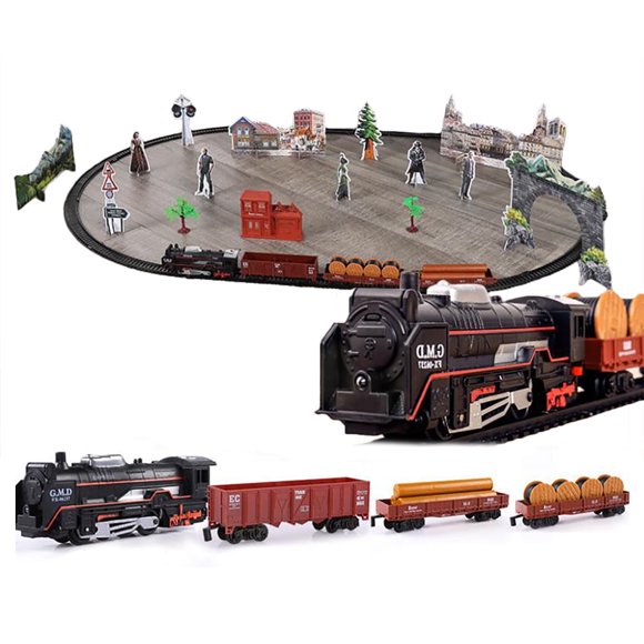 Classic Electric Train Toy Rails Train Model Railway Set Professional Vehicle Circuit Model Interactive Toy Child Birthday Gift