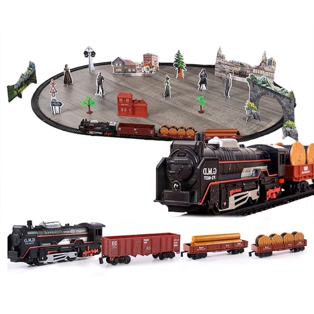 Classic Electric Train Toy Rails Train Model Railway Set Professional Vehicle Circuit Model Interactive Toy Child Birthday Gift