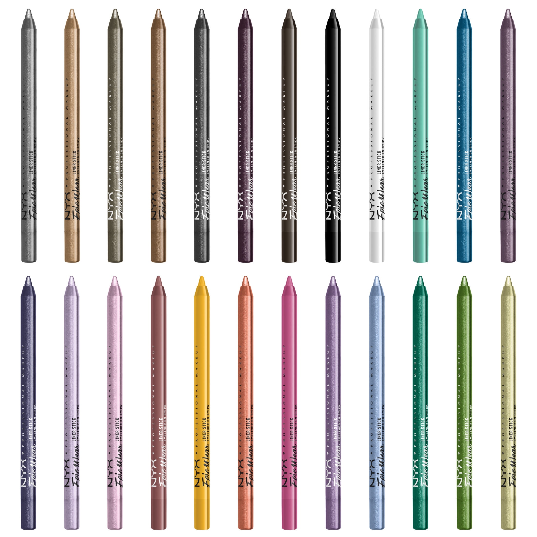 (3 pack) NYX Professional Makeup Epic Wear Liner Sticks, Long-Lasting Waterproof Eyeliner Pencil, Pitch Black, 1 Count