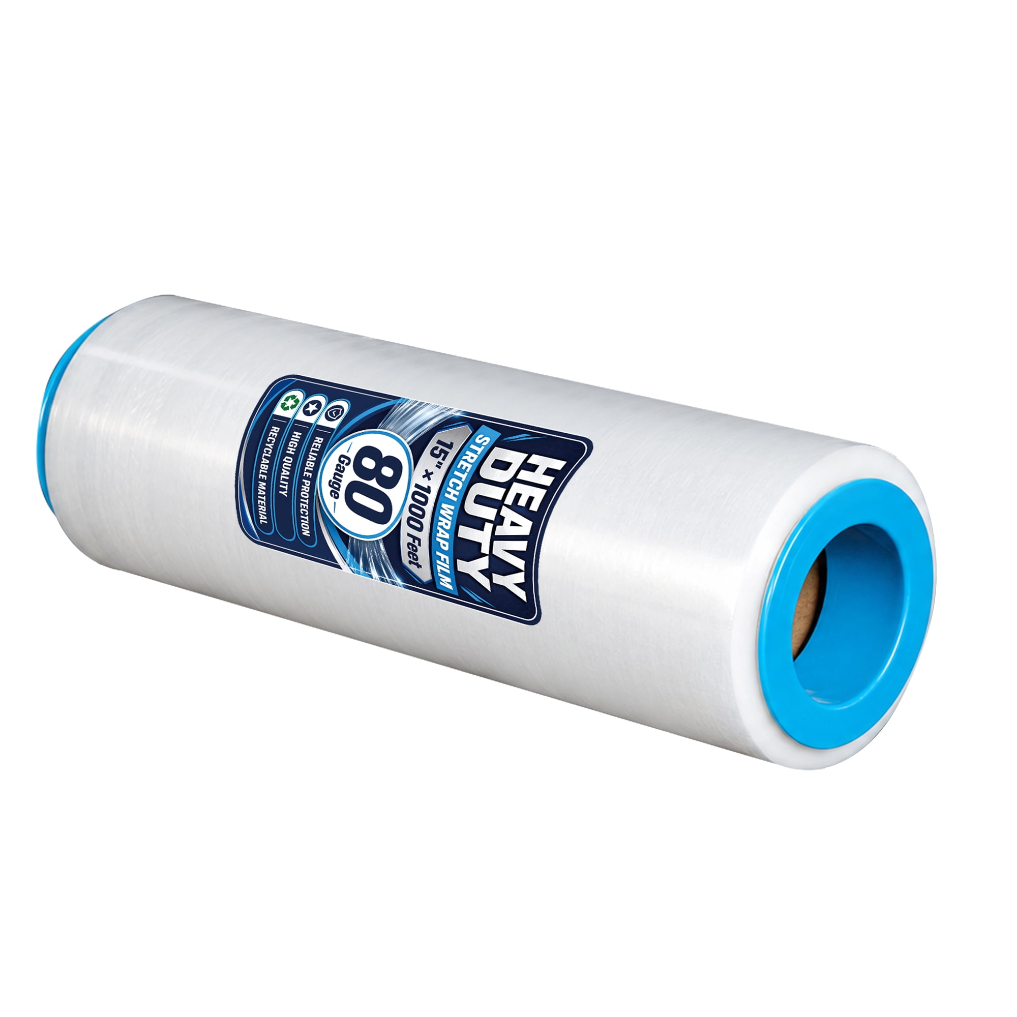 Stretch Wrap Film Roll 1000 FT 15 Inch Wide, Industrial Strength Plastic Wrap and Pallet Wrap with Handles for Moving Shipping, 80 Gauge 8-Pack