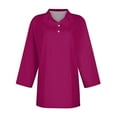 thumbnail image 4 of KDDYLITQ Women'S Polo Shirts 3/4 Sleeve Loose Wicking Summer Shirts Breathable Collared Vintage Tees Dark Purple L, 4 of 4