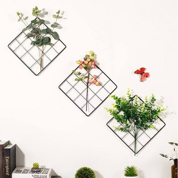 Soimiss 2Pack Photo Wall Display Metal Black Grid Panel for Dorm Room