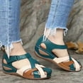 thumbnail image 2 of Sandales pour Femmes à Bout Souple à Talons Bas Chaussures d'Été pour Femmes Sandales à Talons Multicolores Chaussures d'Été pour Femmes Talon Chaussures Femme Vert_2 36, 2 of 6