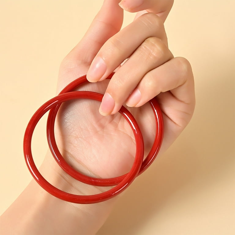 8Pcs Chinese style Glass Bangles Imitation Jade Bracelet Thin