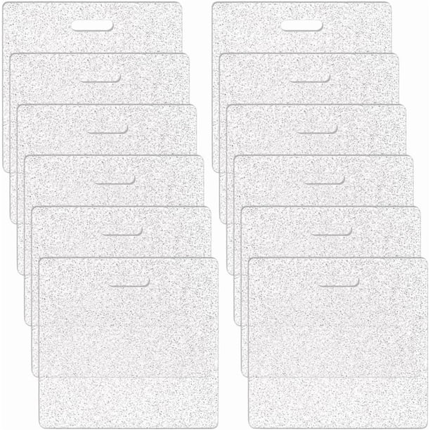 12 insignias de acrílico transparente Buddy de 3 x 3,37 pulgadas, con purpurina, para enfermeras, profesores, técnicos de laboratorio y recepcionistas.