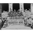 thumbnail image 2 of African Americans Encouraging Voter Registration At An Unidentified College Campus In 1948. They Hold A Large Banner, 2 of 2