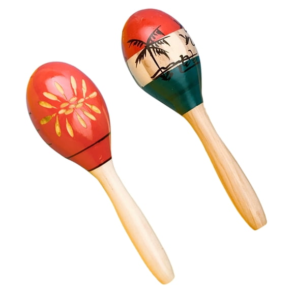 Zeiwohndc Solid Hardwood Hand Sand Hammer Shaker Wood Hand Rattle Percussion Maracas Toy