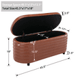 thumbnail image 5 of Guyou Storage Bench with Cushion Seat, Rectangular Faux Leather Ottoman, Safety Hinge & 300lb Weight Capacity – Brown, for Living Room, Bedroom, Entryway, 5 of 6