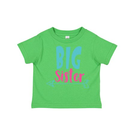 

Inktastic Big Sister Older Sister Arrow - Blue Pink Gift Toddler Toddler Girl T-Shirt