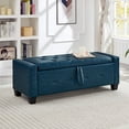 thumbnail image 3 of CQSXDA 48" Ottoman Bench Upholstered Faux Leather with Storage, for Hallway or Bedroom, Blue, 3 of 15