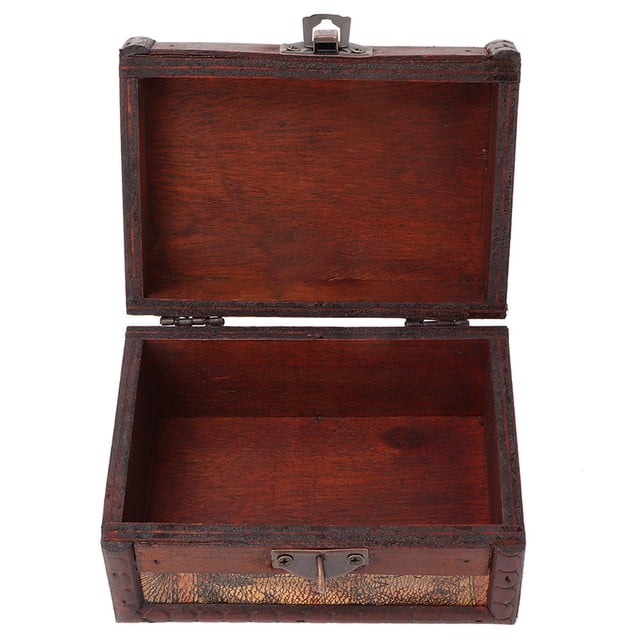 Caja de almacenamiento de collares de joyería de madera Vintage, contenedor, decoración del hogar con cerradura