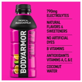 BODYARMOR Tropical Passionfruit Sports Drink, 16 fl oz Bottles, 12 Pack