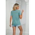 thumbnail image 3 of Purcoar Womens Summer Tops Casual V Neck Short Sleeve T Shirt Blouses, 3 of 6