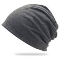 thumbnail image 1 of Slouch Knitted Beanie Hat Men Women Solid-Color Pullover Cap Breathable Soft Beanie Sports Hat, 1 of 5