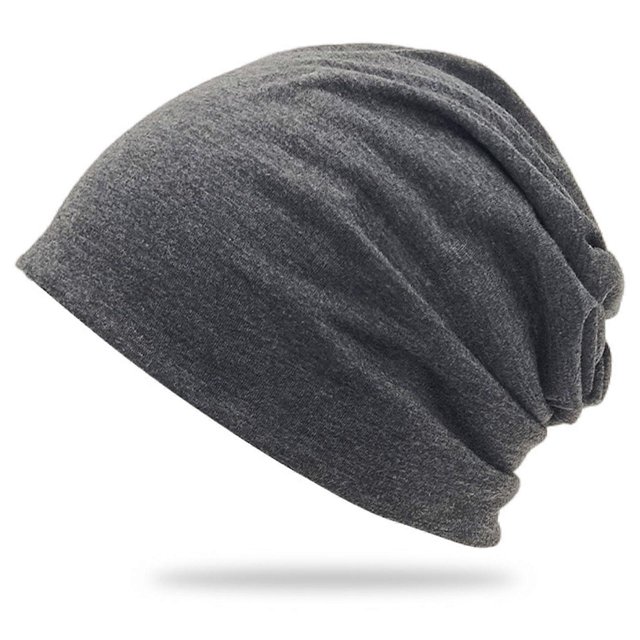 Slouch Knitted Beanie Hat Men Women Solid-Color Pullover Cap Breathable Soft Beanie Sports Hat