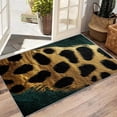 thumbnail image 4 of Leopard Print Rugs for Bedroom - 4x6 Rug, Cheetah Print Rug - Home Decor, Emerald Green and Gold Area Rug, Animal Print Wildlife Washable Rugs for Living Room, Modern Luxury Carpet, Leopard Print Gift, 4 of 7
