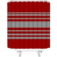 thumbnail image 3 of Gray Red Shower Curtain Red and Gray Stripes Abstract Geometric Abstraction Bandage Modern Fashion Elegant Fabric Curtain Bathroom Decor Sets with Hooks, 3 of 3