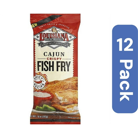 Louisiana Fish Fry Products Cajun Crispy Fish Fry, 10 oz, (Pack of 12)