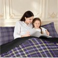 thumbnail image 4 of Manfei Geometric Check King Size Comforter Sets,Classic Plaid Comforters King Size,Purple Yellow White,Black Reversible,3-Piece,1 Comforter and 2 Pillowcases,3-Piece,1 Comforter and 2 Pillowcases, 4 of 7