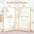 thumbnail image 2 of Lifewit 6 Pack 5x7 Sign Holder with Gold Borders, Clear Vertical Double-Sided Stand, Plastic Menu Holders, Table Number Holders Picture Frames for Wedding, Party, Restaurant Decor, 2 of 5