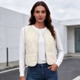 thumbnail image 6 of Edvintorg Women's Fleece Lined Waistcoat Winter Sleeveless Vest Casual Outerwear with Pockets Plus Size Womens Clothing, 6 of 8