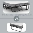 thumbnail image 4 of Full Size Folded Bed with Mattress, 75" x 54" Folding Bed, Extra Large Rollaway Bed Guest Bed with Wheels for Guest/Hotel, 4 of 7