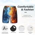 thumbnail image 5 of Lsque Mens Swim Trunks Red And Blue Flame Waves Pattern - Bathing Suit Compression Liner - Beach Swim Shorts Swimwear - (S-3XL) - Stretch Quick Dry -Medium, 5 of 9