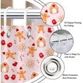 thumbnail image 6 of Pink Christmas Shower Curtain, Xmas Cartoon Cute Gingerbread Man House Snowflake Winter New Year Holiday Bathroom Curtain Waterproof Fabric Machine Washable with Hooks, 72" Wx72 L, 6 of 6