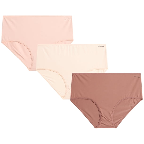 Braguitas de bikini Anne Klein para mujer, paquete de 3, talla M, color nude