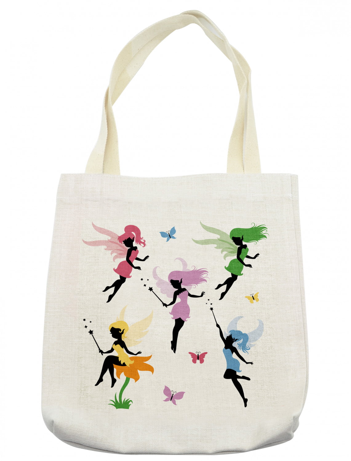 Canvas Shopping Tote Bag Female Elf Playing with A Toy Holidays and Occasions Beach for Women