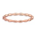 thumbnail image 1 of 925 Sterling Silver Rose Gold Rice Bead Stackable Ring Fancy/, 1 of 8