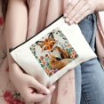 thumbnail image 3 of ZFLMY Flowers Fox Kindness Tote Bag Travel Essentials Ladies Accessories 8 x 7 inches 12 oz Canvas Waterproof Material Linen Zipper Smooth Easy Opening Funny Theme Special Design Perfect Gift White, 3 of 6