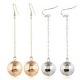 thumbnail image 2 of SUNRI 1set Disco Ball Earrings Golden Silver Mirror Ball Earrings Dance Party Costume Accessories for Women Ear Embellishments, 2 of 11