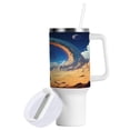 thumbnail image 2 of 40 oz Tumbler with Handle and Straw Lid Stargate in Desert Insulated Vacuum Water Bottle Stainless Steel Travel Cup, 2 of 8