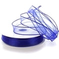thumbnail image 2 of 7/8" Wired Sheer Organza Ribbon 352 Royal Blue 10 Yard, 2 of 4