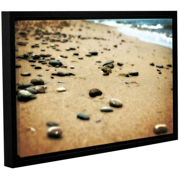 ArtWall Kevin Calkins "Pebbles and Waves" Gallery-Wrapped Floater-Framed Canvas