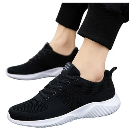 Mepaouo Men s Running Shoes Lace up Soft Sole Slip on Sneakers Fashion Casual Walking Shoes