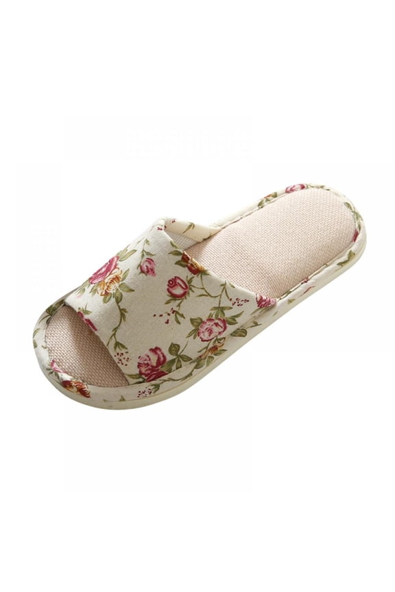 Linen Indoor Home Slippers For Men And Women Home Garden Household Commodities Slippers