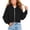 #A04-Black, variant on Abcomgle Girls Zip Up Hoodie 10-12 Cropped Long Sleeve Jackets for Teen Girls Cute Fashion Lightweight Pullover Sweatshirt with Pockets