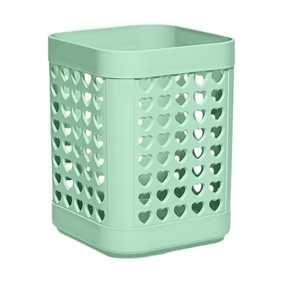 Sage Green Mesh Desk Pen Holder, Small Square Cup Organizer, Multipurpose Office Supplies Storage