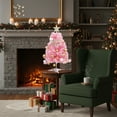 thumbnail image 5 of Pink Christmas Tree,Table Top Christmas Tree, Pink Artificial Christmas Tree Mini Small Xmas Tree with Bells,Star Topper and Christmas Ball Ornaments for Holiday Indoor Christmas Decoration Gifts, 5 of 6