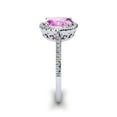 thumbnail image 4 of SuperJeweler 1 1/2 Carat Oval Shape Created Pink Sapphire and Halo Diamond Ring In Sterling Silver For Women, 4 of 6